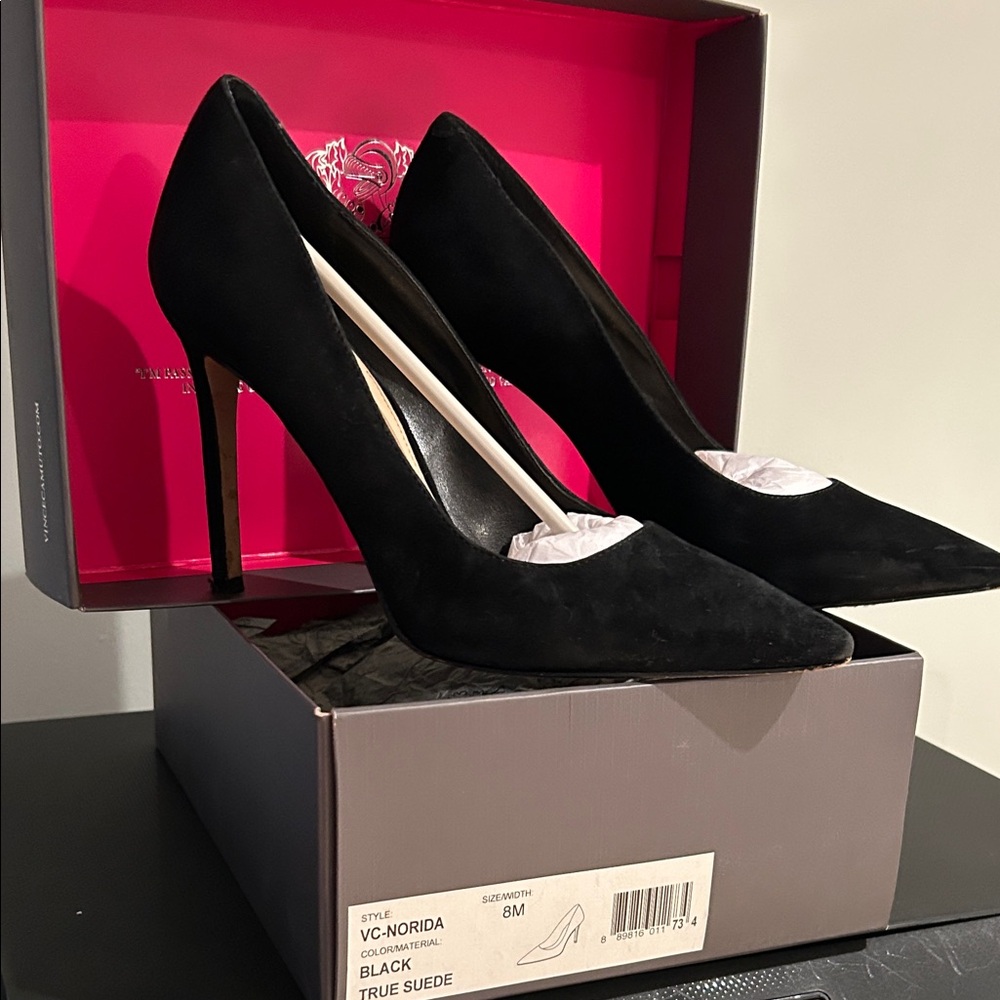 Vince Camuto Black Suede Heels